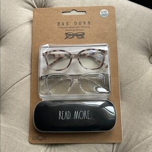 New Rae Dunn Blue Light Glasses~Light Blocking Filter Glasses & Case